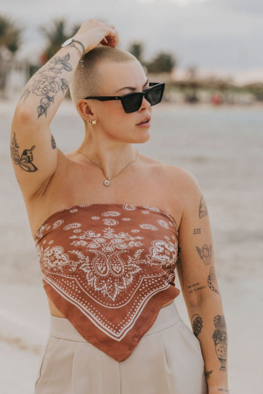 BANDANA SATINÉ JOPLIN - CAFÉ - WILL&YOU