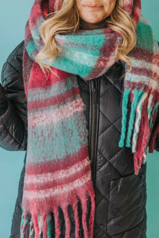 FOULARD ELSA - CARREAUX FRAMBOISE - WILL&YOU