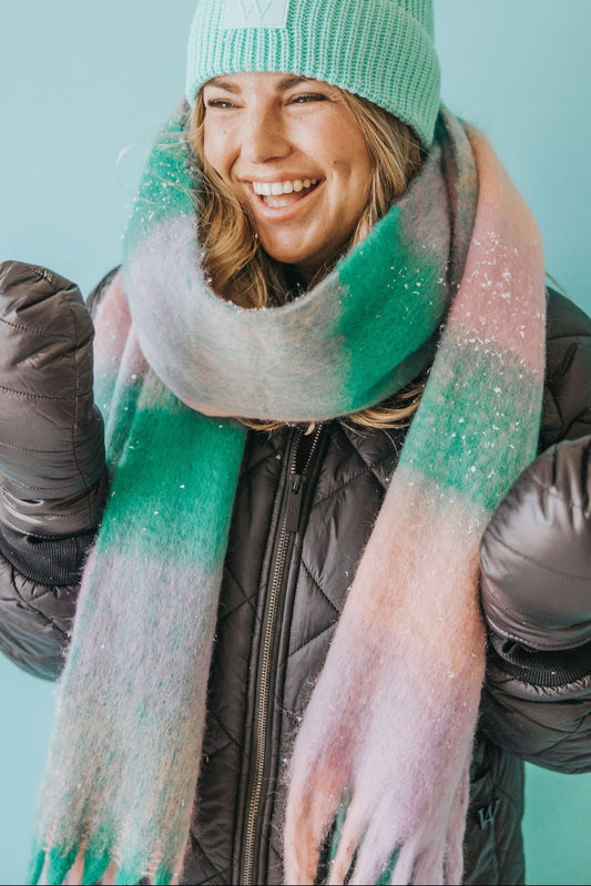 FOULARD ELSA - CARREAUX TURQUOISE - WILL&YOU