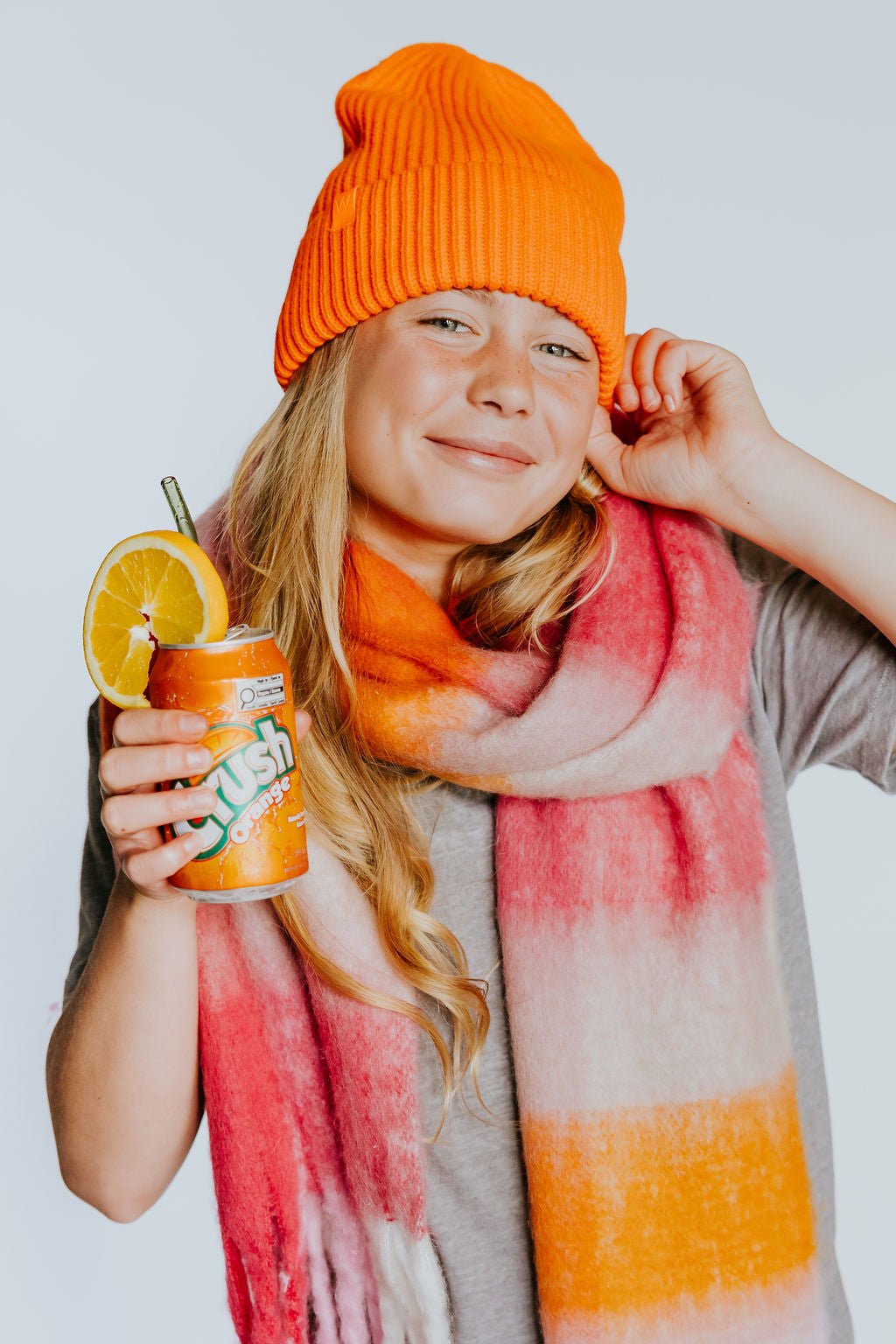 FOULARD ELSA -ROSE & ORANGE - WILL&YOU
