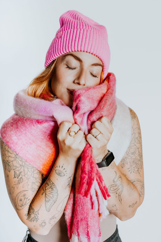 FOULARD ELSA -ROSE & ORANGE - WILL&YOU