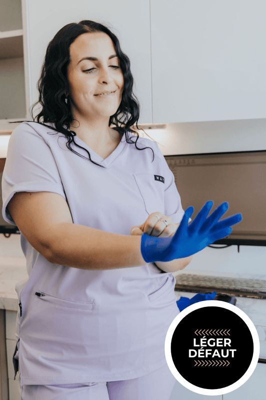 HAUT D'UNIFORME SHEPHERD AVEC POCHES (COL EN V) - LILAS - "LÉGER DÉFAUT" - WILL&YOU