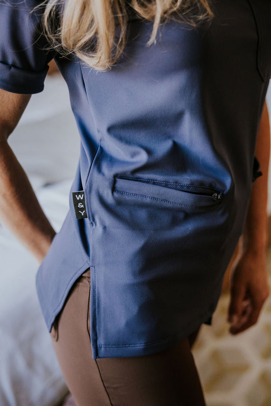HAUT D'UNIFORME SHEPHERD AVEC POCHES (COL EN V) -MARINE - WILL&YOU
