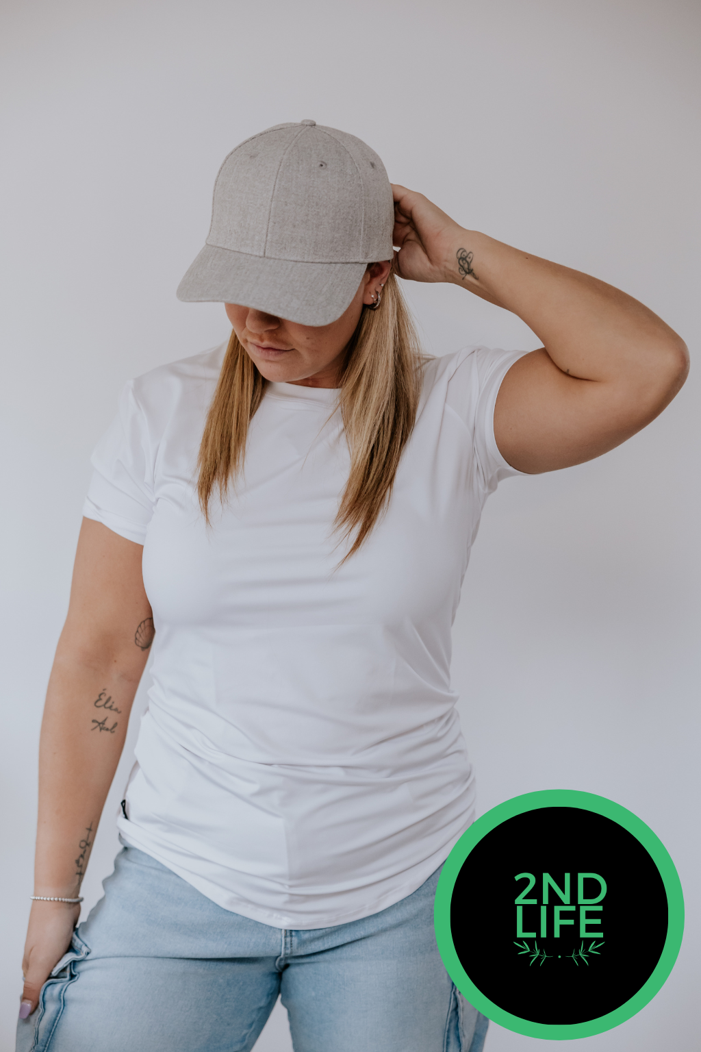 T-SHIRT BASIC DRYFIT (FEMME) -BLANC- *2NDLIFE*