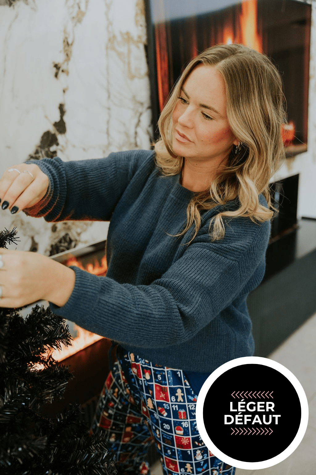 CHANDAIL LAINAGE SAPHIR - NAVY - "LÉGER DÉFAUT" - WILL&YOU