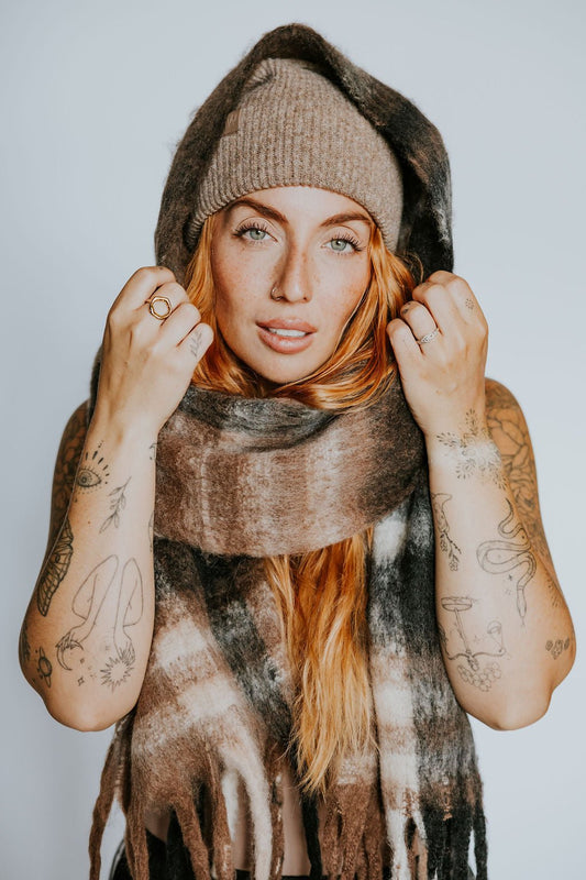 FOULARD ELSA -CARREAUX CHOCOLATÉS - WILL&YOU