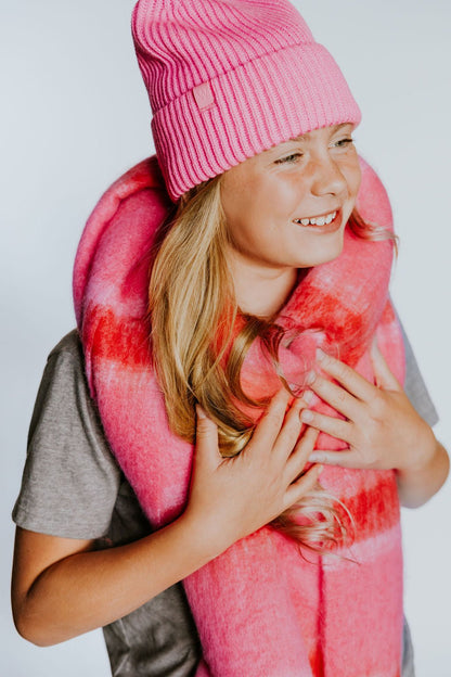 FOULARD ELSA -ROUGE & ROSE - WILL&YOU