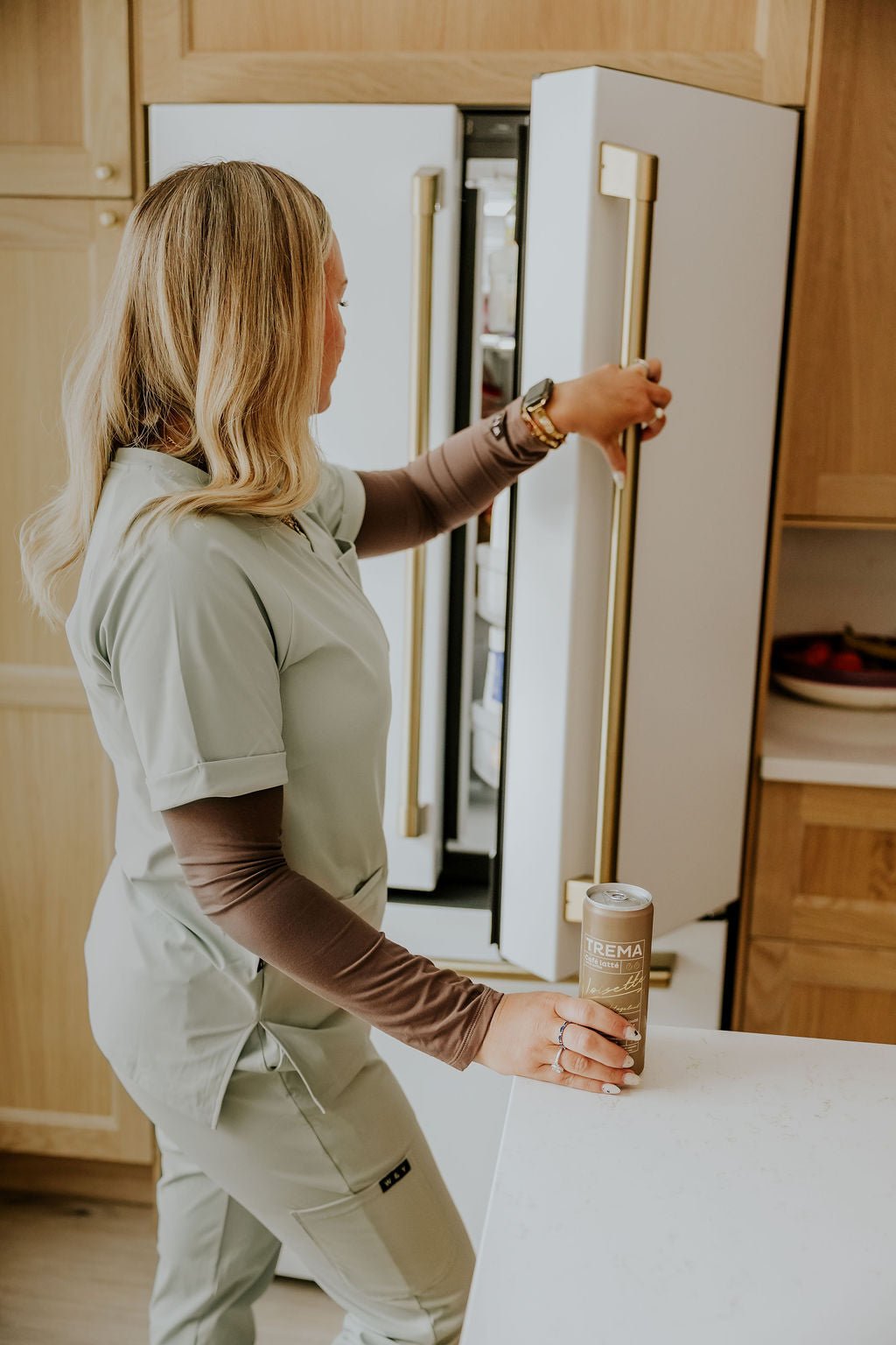 HAUT D'UNIFORME SHEPHERD AVEC POCHES (COL EN V) - SAUGE - WILL&YOU