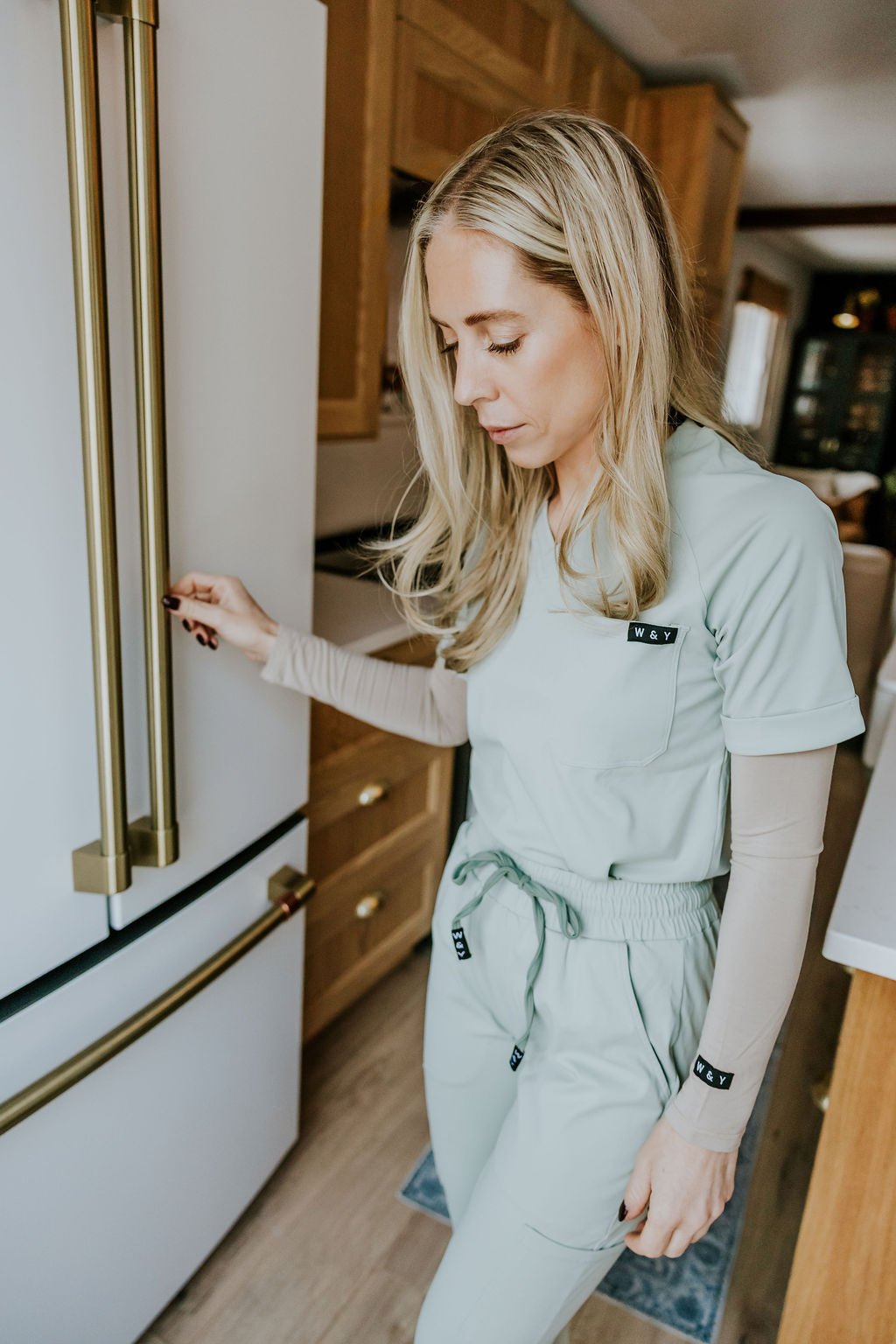 HAUT D'UNIFORME SHEPHERD SANS POCHE (COL EN V) - SAUGE - WILL&YOU