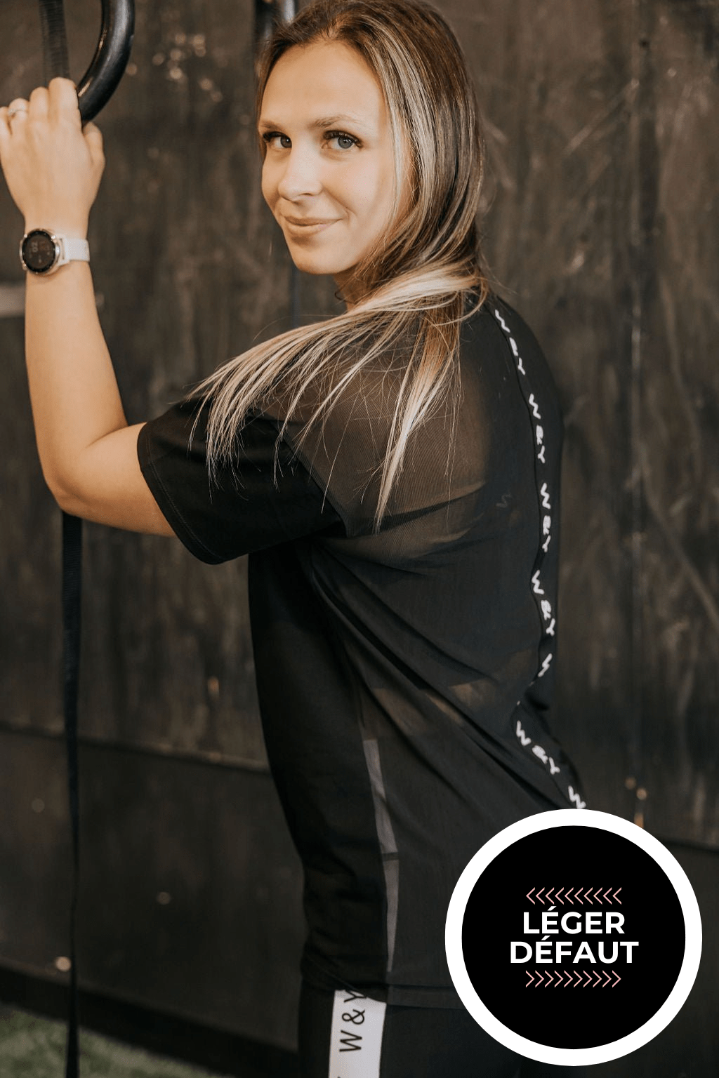 T - SHIRT SPORT AUDREY (OVERSIZE) - NOIR - "LÉGER DÉFAUT" - WILL&YOU