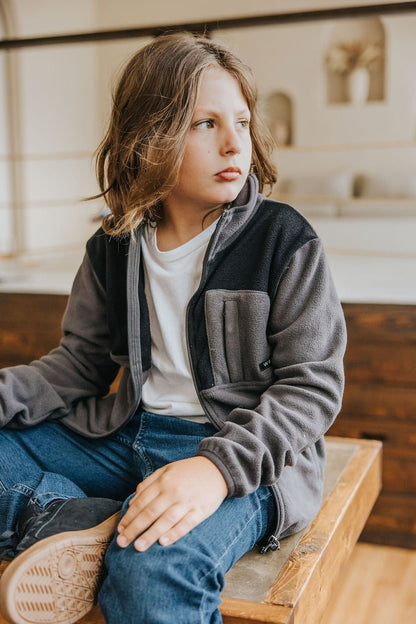 VESTE POLAR PAOLO (ADULTE) - CHARCOAL & NOIR - WILL&YOU