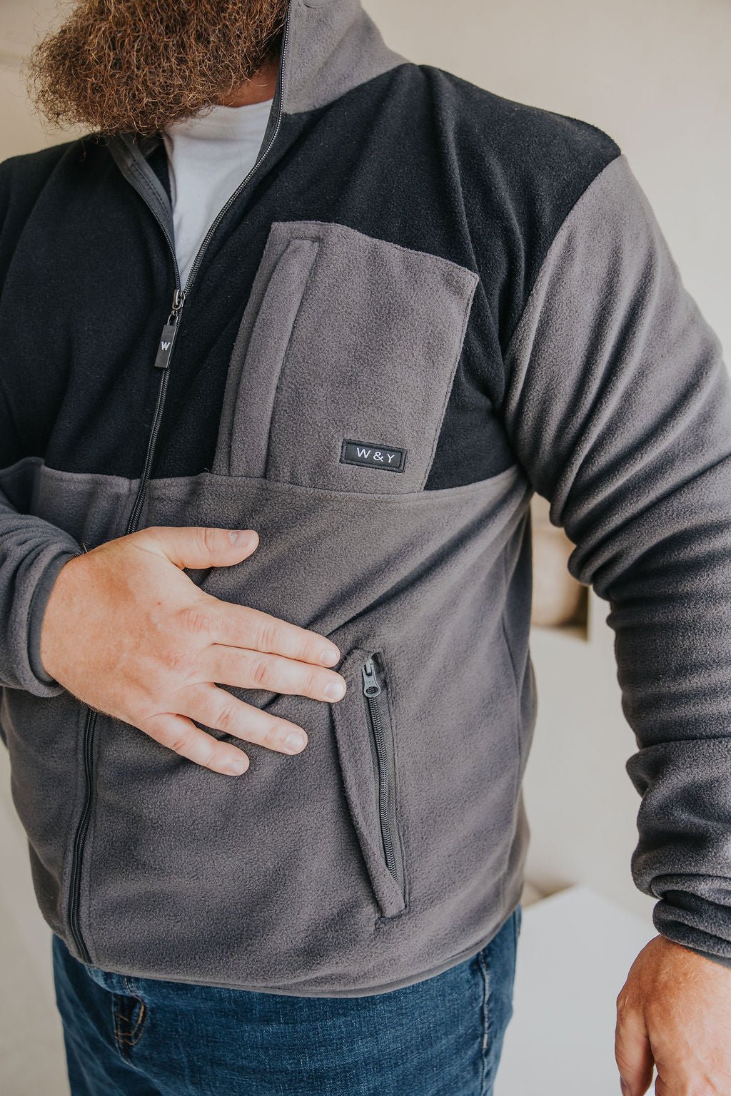 VESTE POLAR PAOLO (ADULTE) - CHARCOAL & NOIR - WILL&YOU